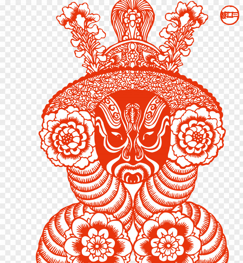 Facebook Chinese Paper Cutting Peking Opera PNG