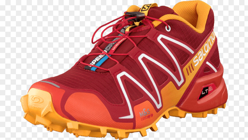 Tomato Red Yellow Salomon SPEEDCROSS 4 Sports Shoes Colored Gold PNG