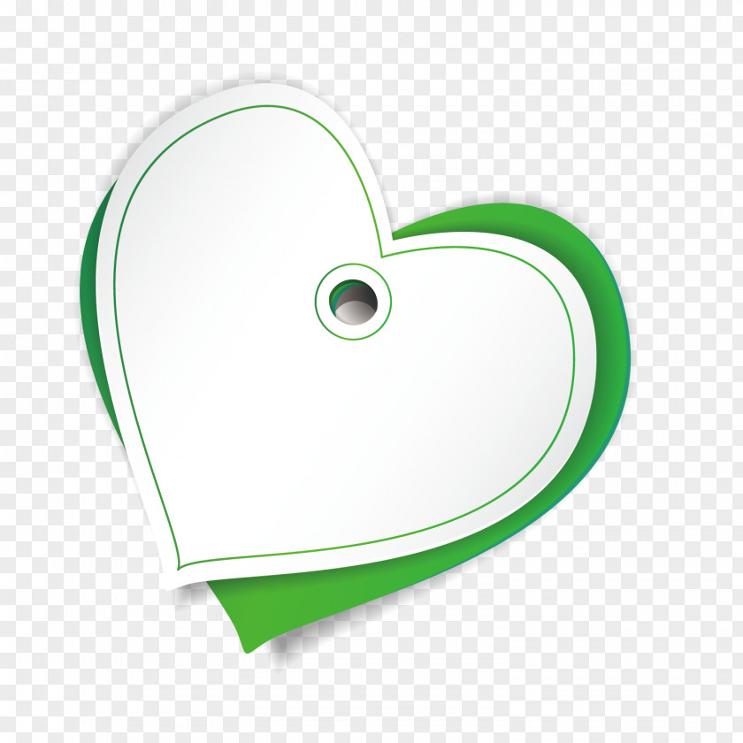 Vector Green Love Tag Blank Template Heart PNG