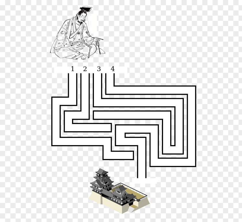 Japan Castle Jigsaw Puzzles Maze Drawing Labyrinth Wikibooks PNG