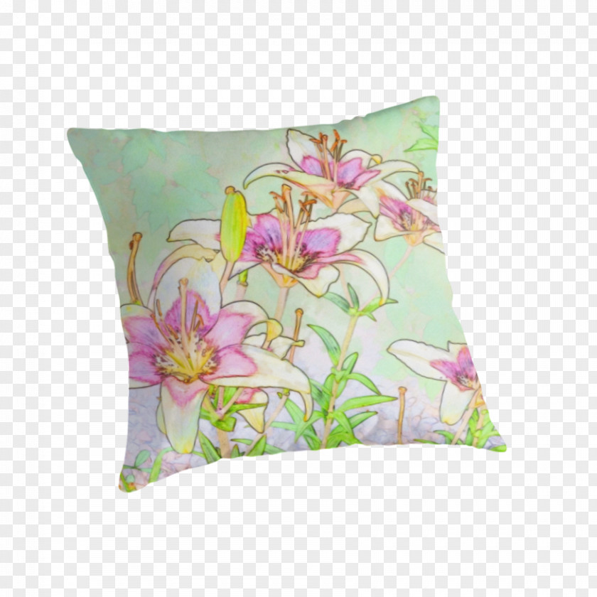Pillow Throw Pillows Cushion Floral Design PNG