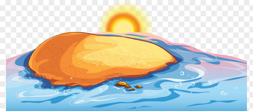 Sunrise Beach Island Cartoon Arecaceae Illustration PNG