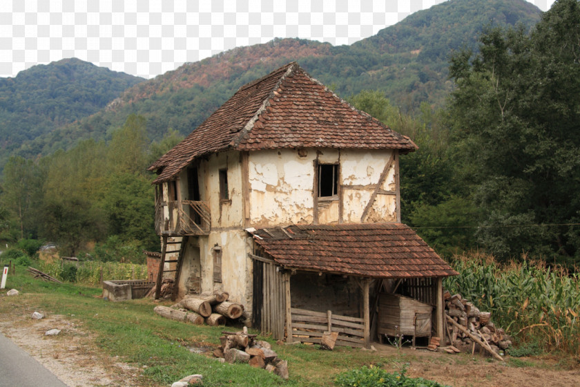 The Old House At Foot Of Mountain Los Angeles Rural Area Bosnia And Herzegovina Village PNG