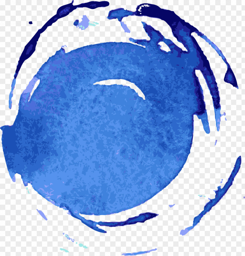 Hand Painted Blue Graffiti Watercolor Painting PNG