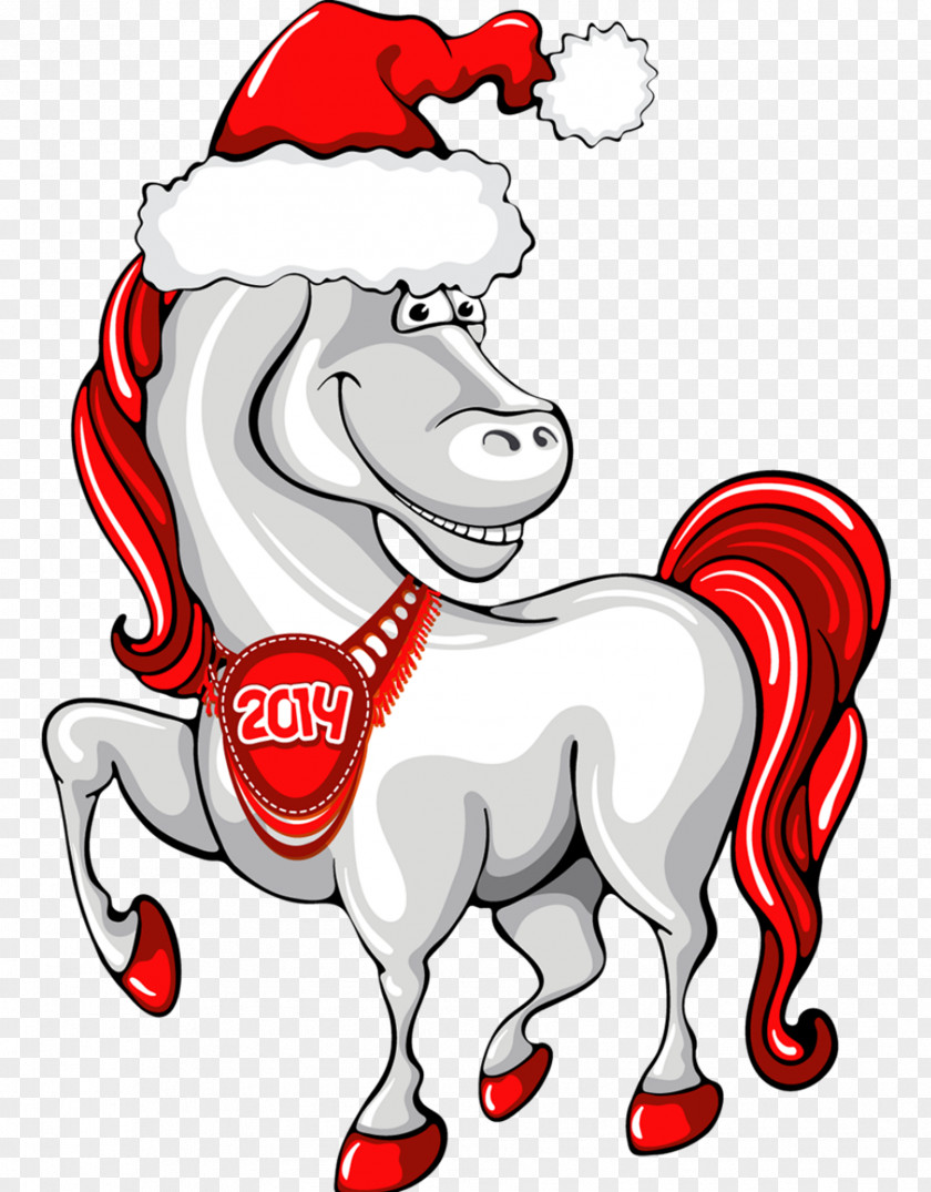 Horse Christmas Card Clip Art PNG