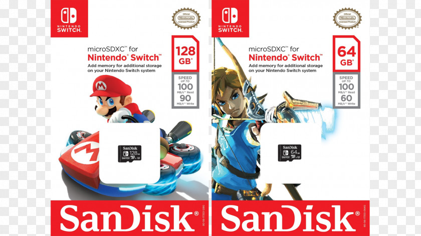 Nintendo Switch MicroSD SanDisk Secure Digital PNG
