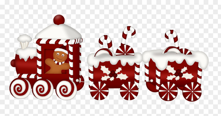 Red Christmas Train PNG