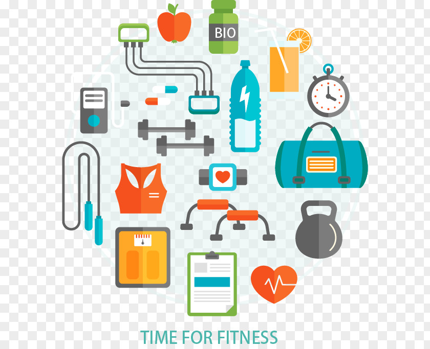 Exercise Time To Sport Flat Design PNG