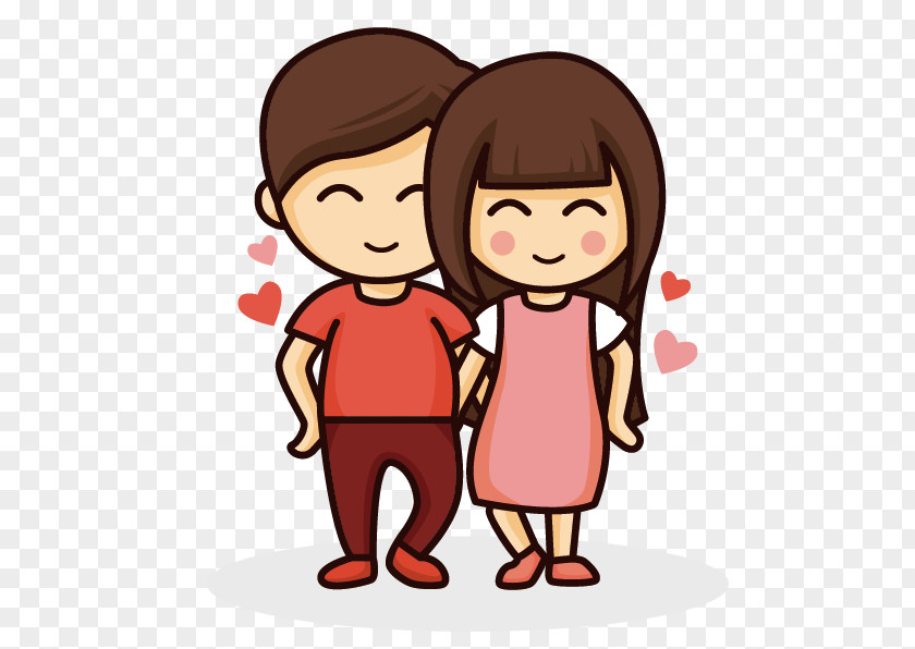 Cartoon Couple Drawing Illustration PNG