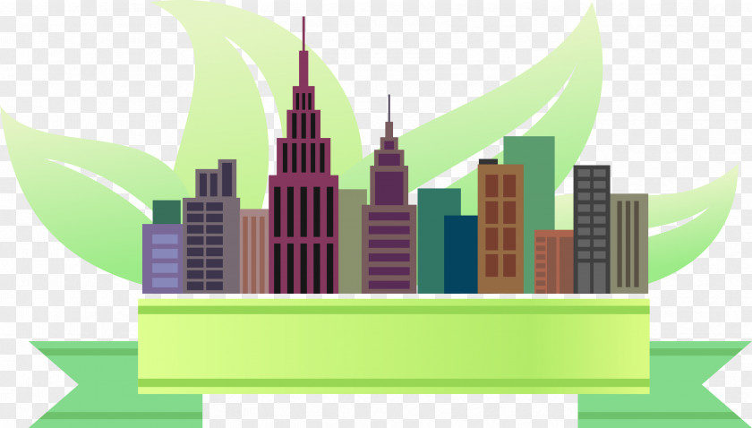 Vector Green City Ecology Icon PNG