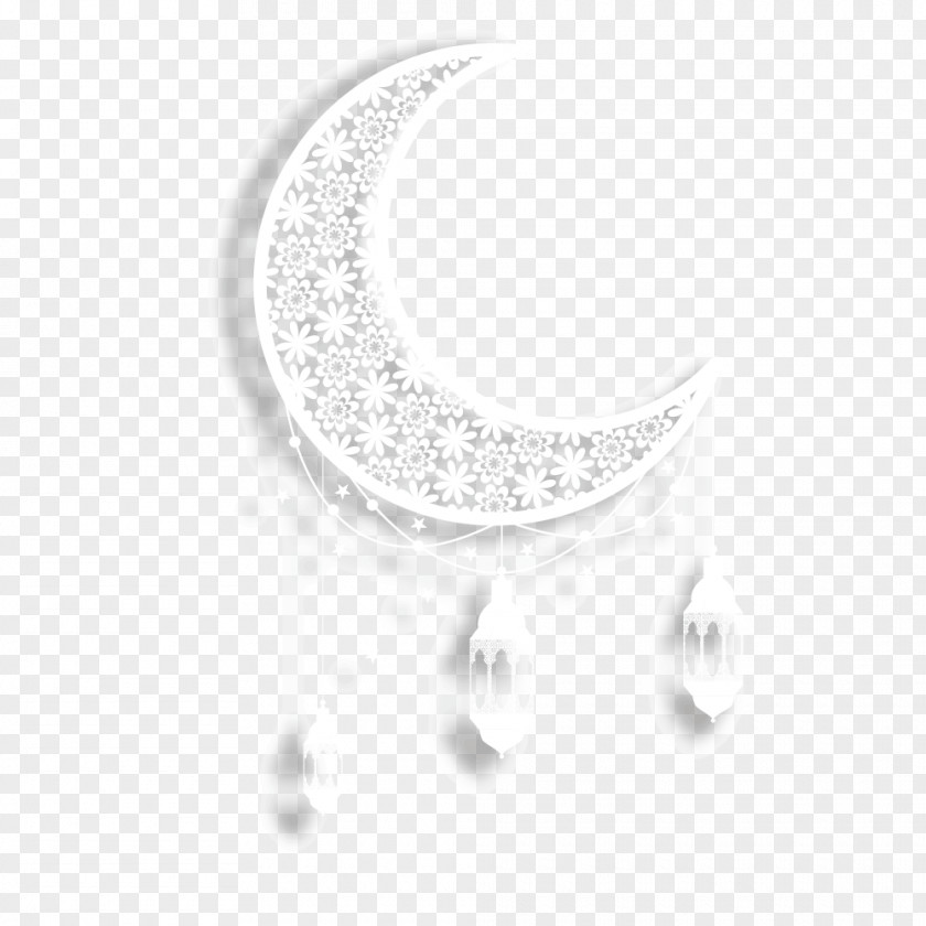 Eid Al AdhA White Moon Circle Pattern PNG