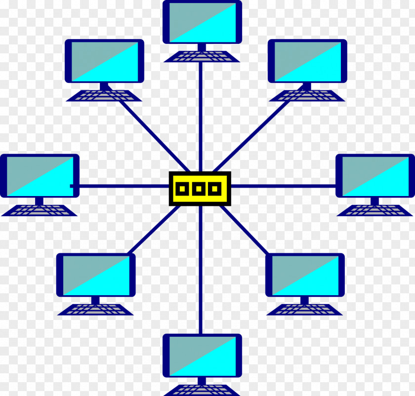 Network Topology Star Computer Diagram Clip Art PNG