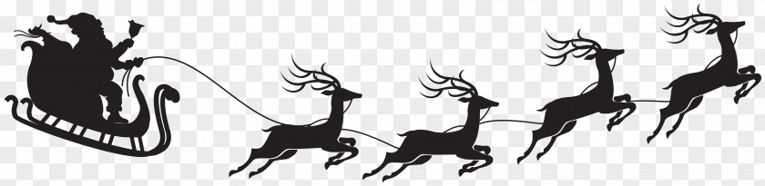Silhoutte Santa Claus Rudolph Reindeer Silhouette PNG
