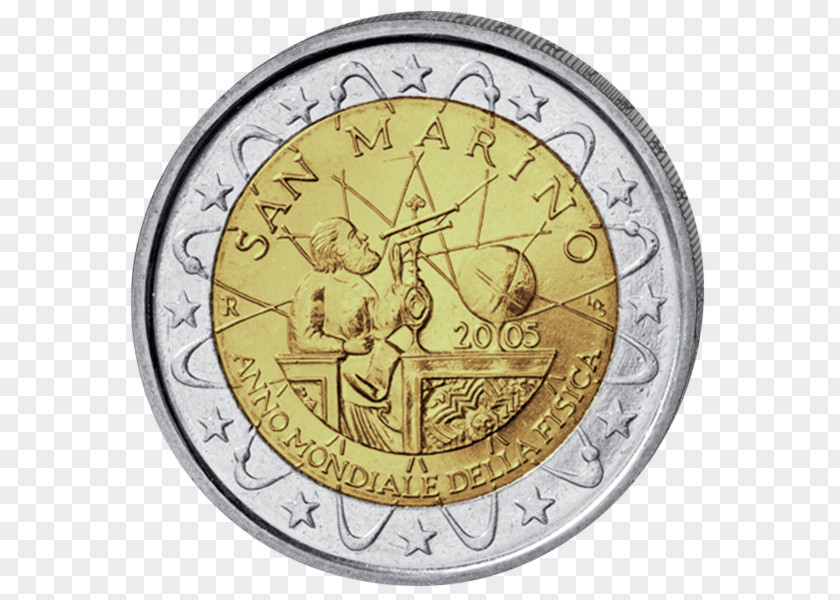 Coin San Marino 2 Euro Commemorative Coins PNG
