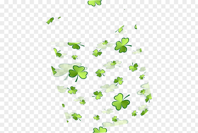 Floating Clover Four-leaf Green PNG