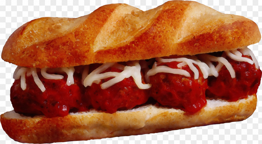 Junk Food Meatball Submarine Sandwich Bocadillo Slider PNG