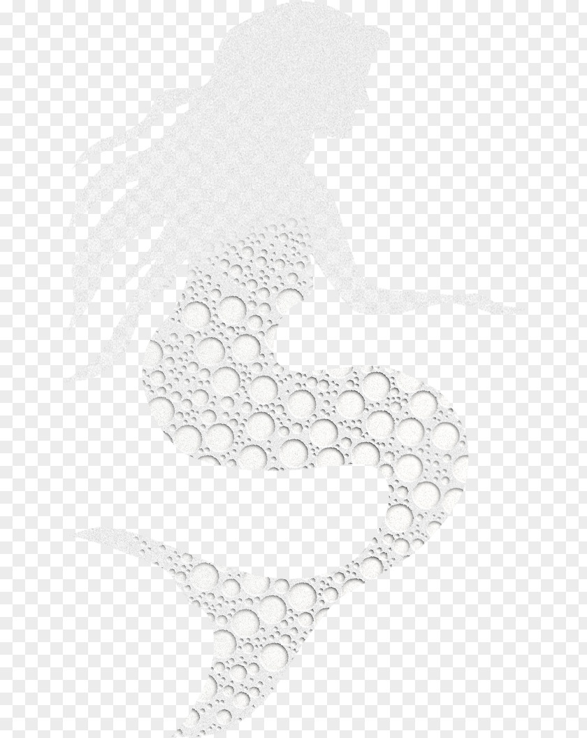 Mermaid White Black Pattern PNG