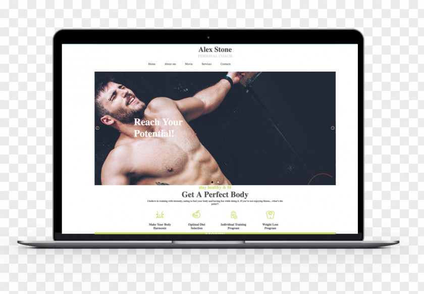 Personal Trainer Responsive Web Design Template Electronics PNG