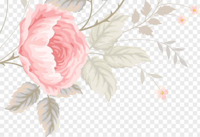 Pink Hand-painted Flowers PNG hand-painted flowers clipart PNG