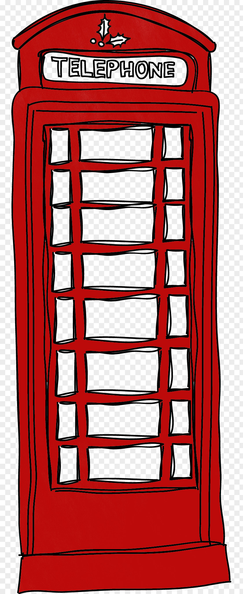 Red Door London Telephone Box Booth Payphone PNG