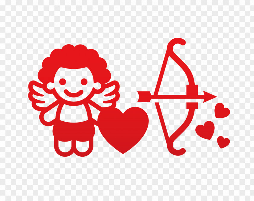 Cartoon Cupid Arrow Heart Valentines Day PNG