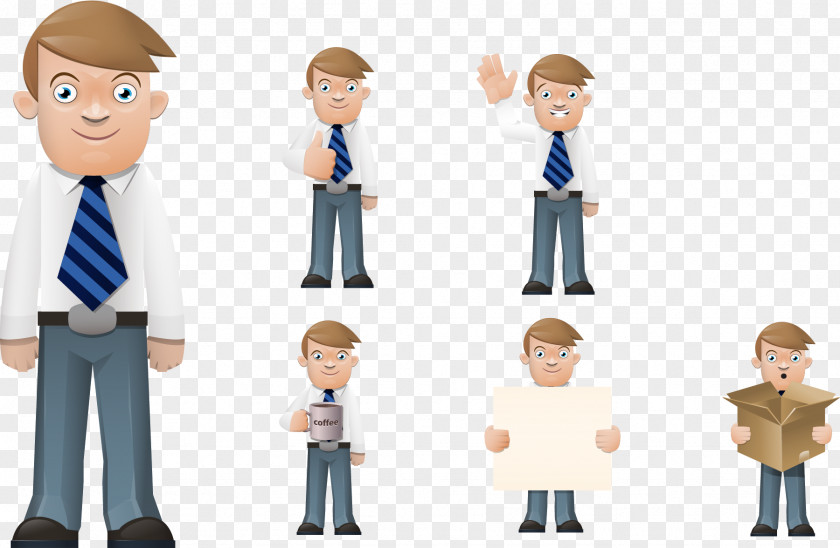 Vector Business People Cartoon Illustration PNG
