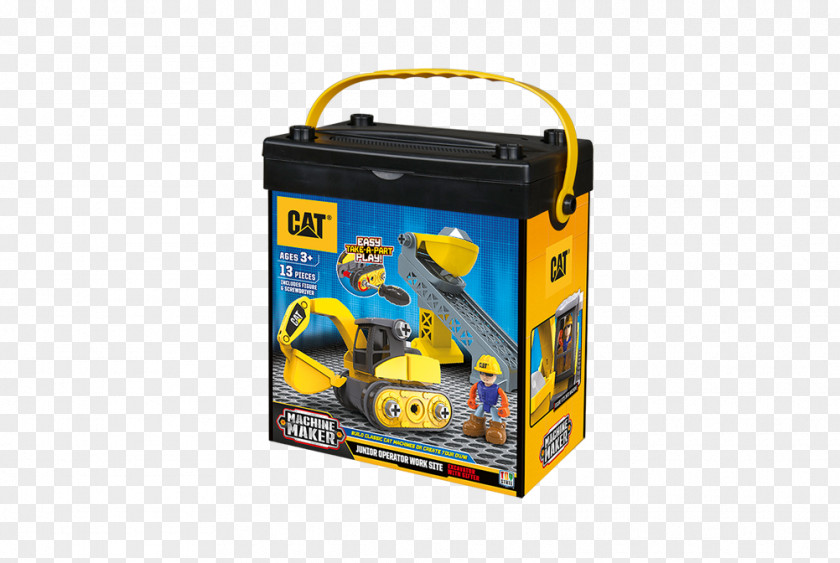 Work Site Machine PairsCat Toy Caterpillar Inc. Heavy Machinery Excavator CAT Bulldozer / Sifter Junior Operator PNG