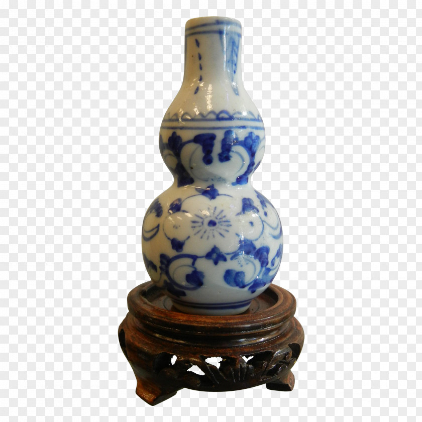 Vase Ceramic Porcelain Pottery Cobalt Blue PNG