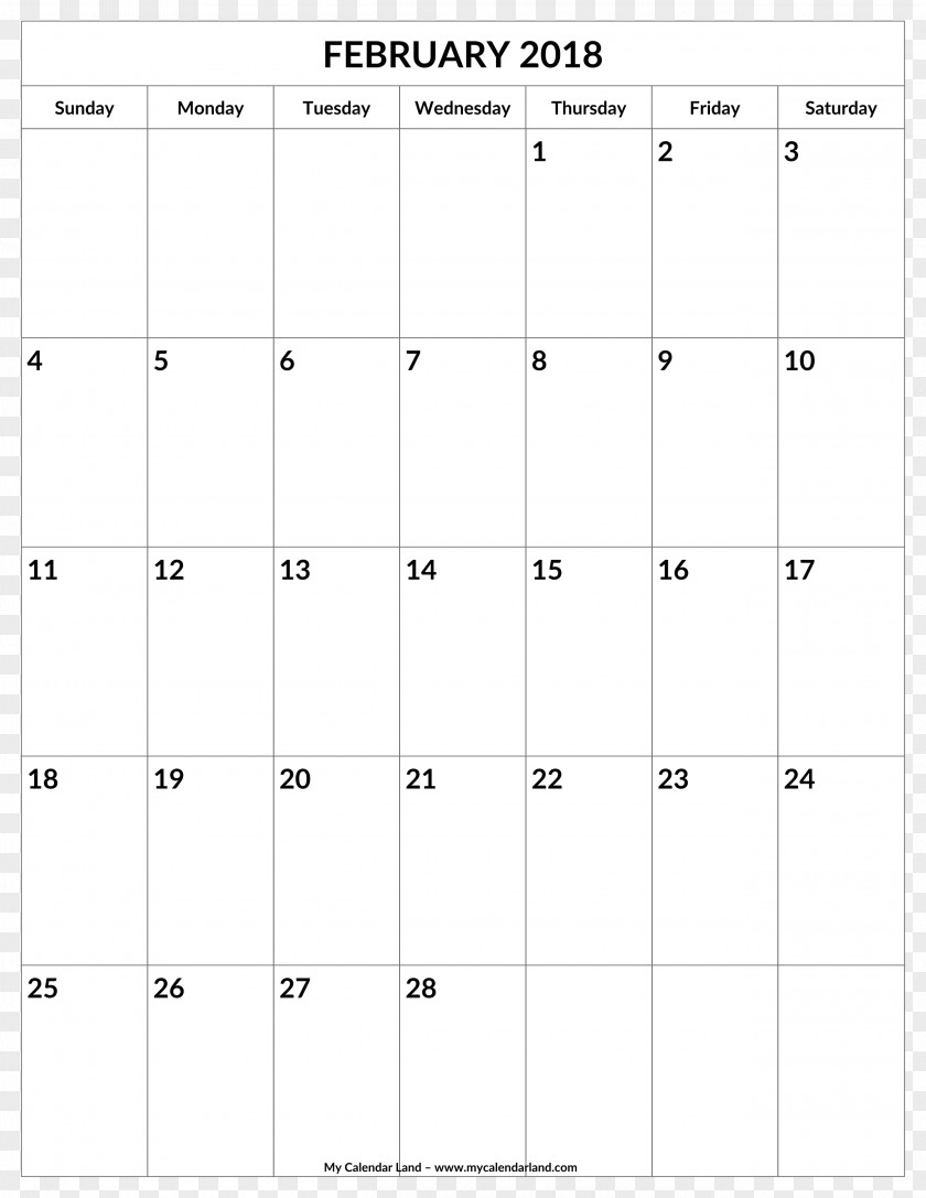 Design 0 February Calendar Pattern PNG