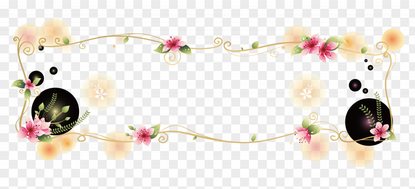 Fresh Flowers Surround The Border Template Blogger Download PNG