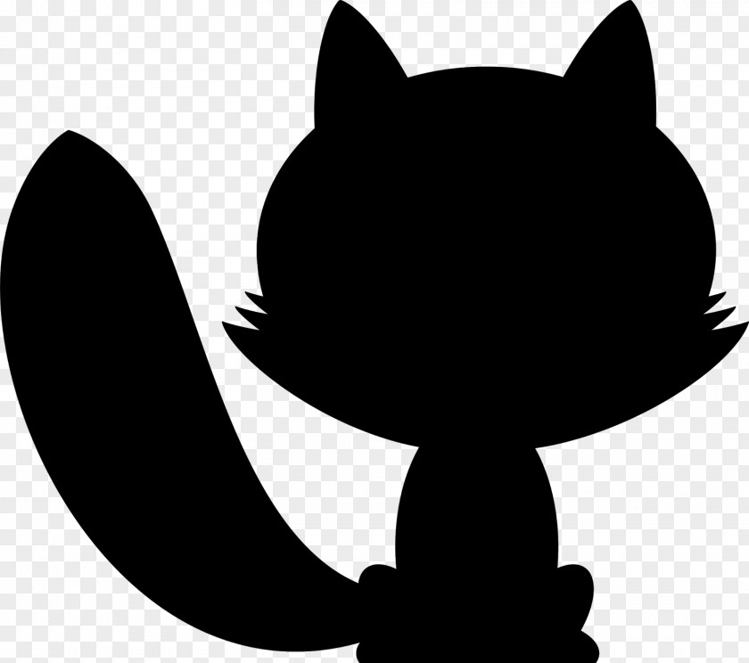 M Clip Art Silhouette Whiskers Cat Black & White PNG