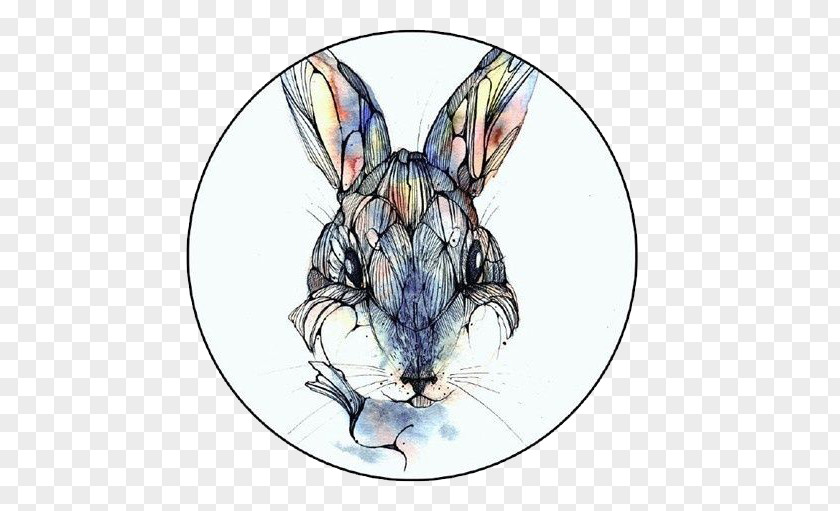 Watercolor Rabbit Art Painting Avatar Wallpaper PNG