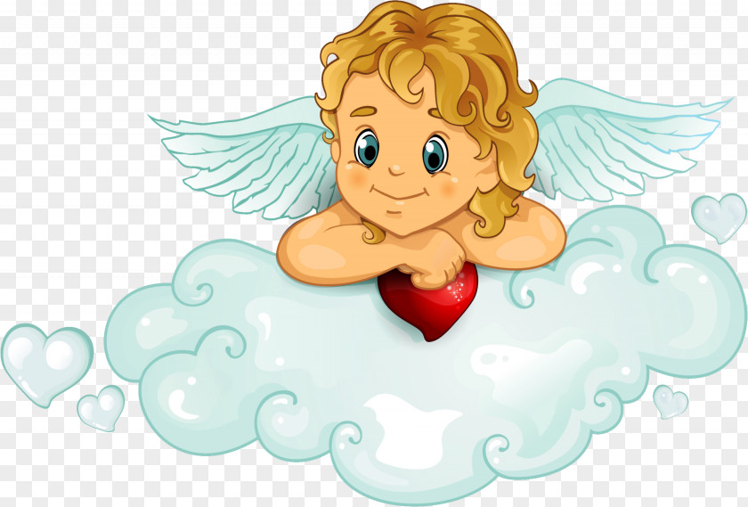 Angel Baby Cupid Cherub Heart Clip Art PNG