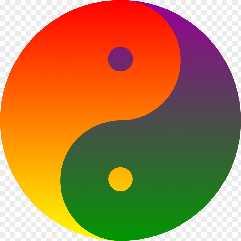 Clipart Yellow Complementary Colors Yin And Yang Rainbow PNG