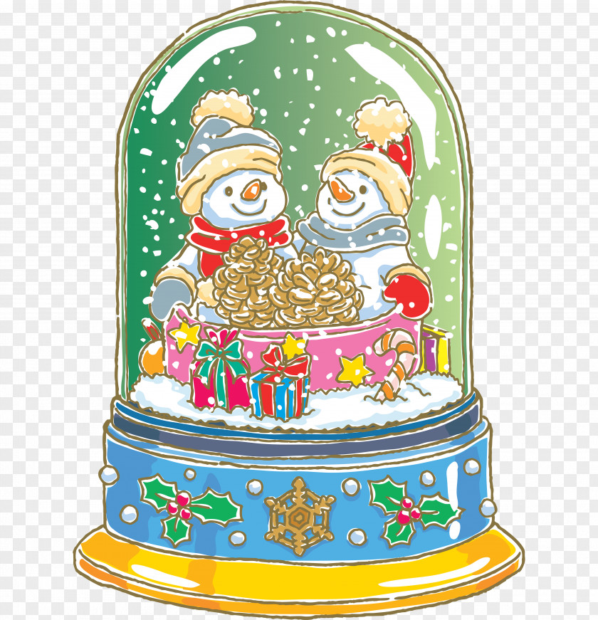 Creative Christmas Snowman Ornament Card PNG