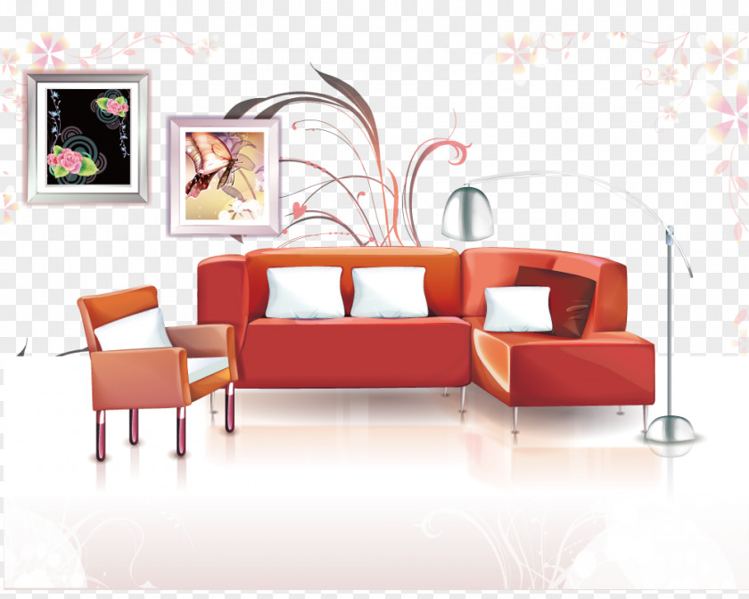 Creative Living Room Decorations Couch Textile PNG