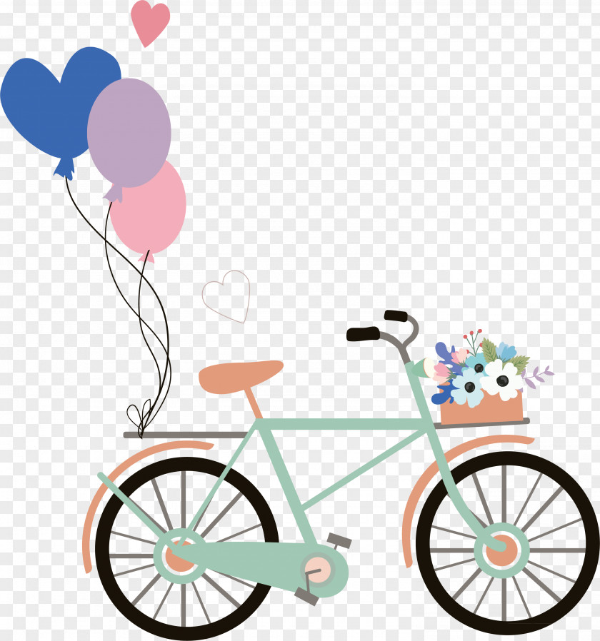 Wedding Celebration Elements Invitation Bicycle PNG