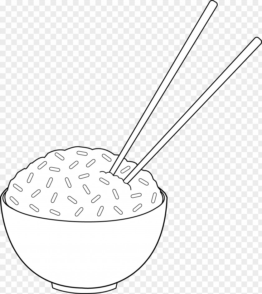 Rice Bowl Fried And Curry Line Art Clip PNG