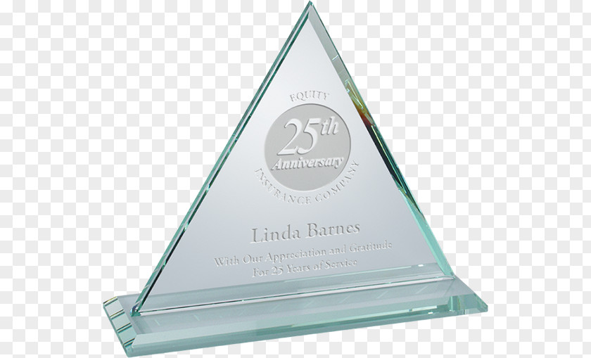 Glass Triangle Trophy Commemorative Plaque Award PNG