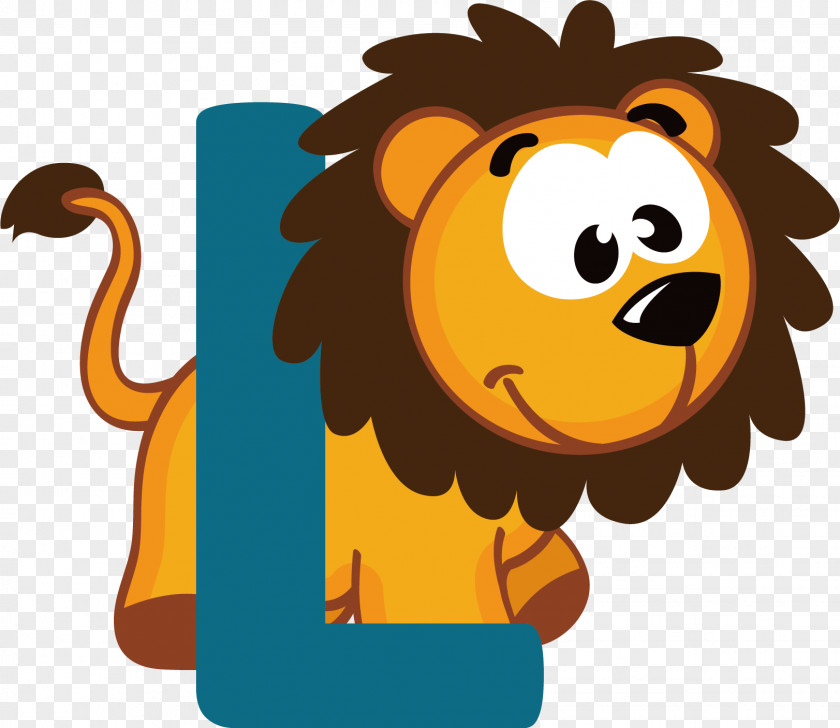 Cartoon Lion Material Alphabet J Animal Illustration PNG