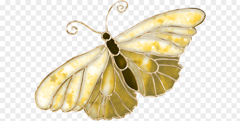 Golden Butterfly Monarch Paper Clip Art PNG