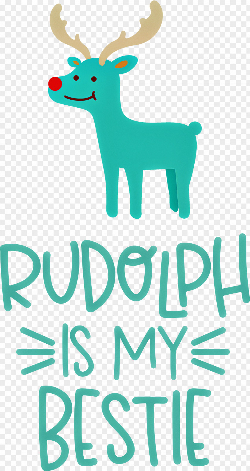 Rudolph Is My Bestie Deer PNG