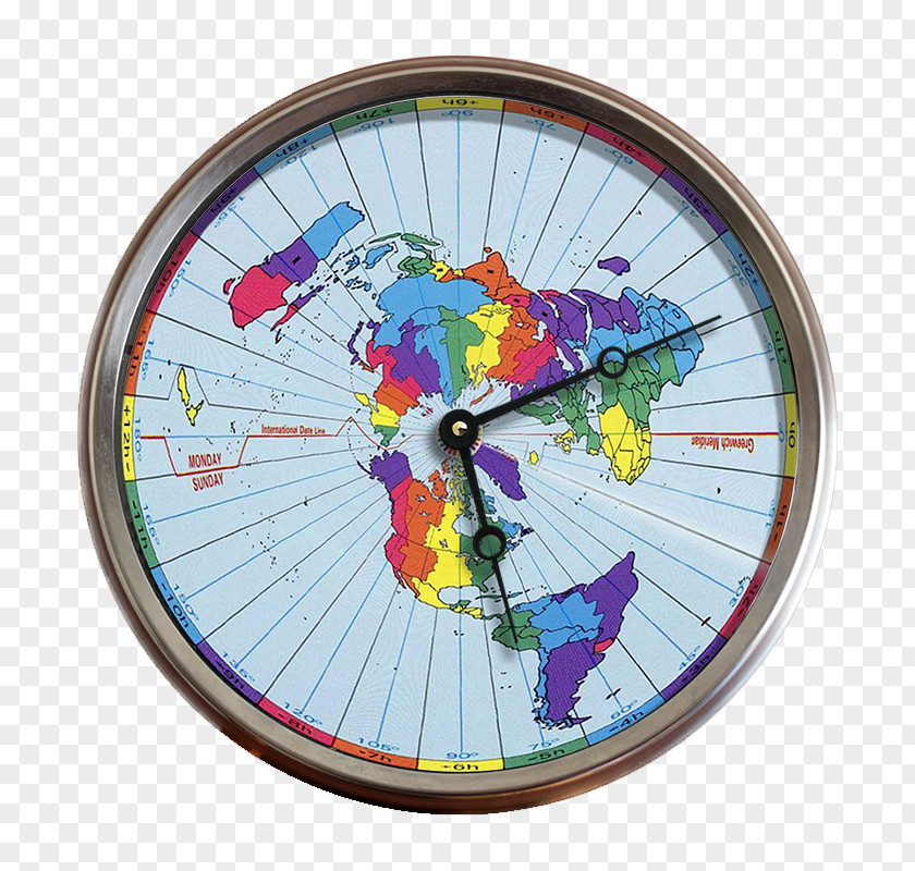 Earth Flat World Clock Time Zone PNG