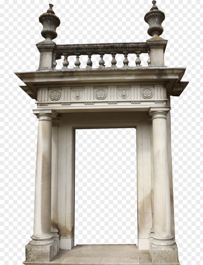 WAY Column Ancient Roman Architecture Facade Stone Carving PNG