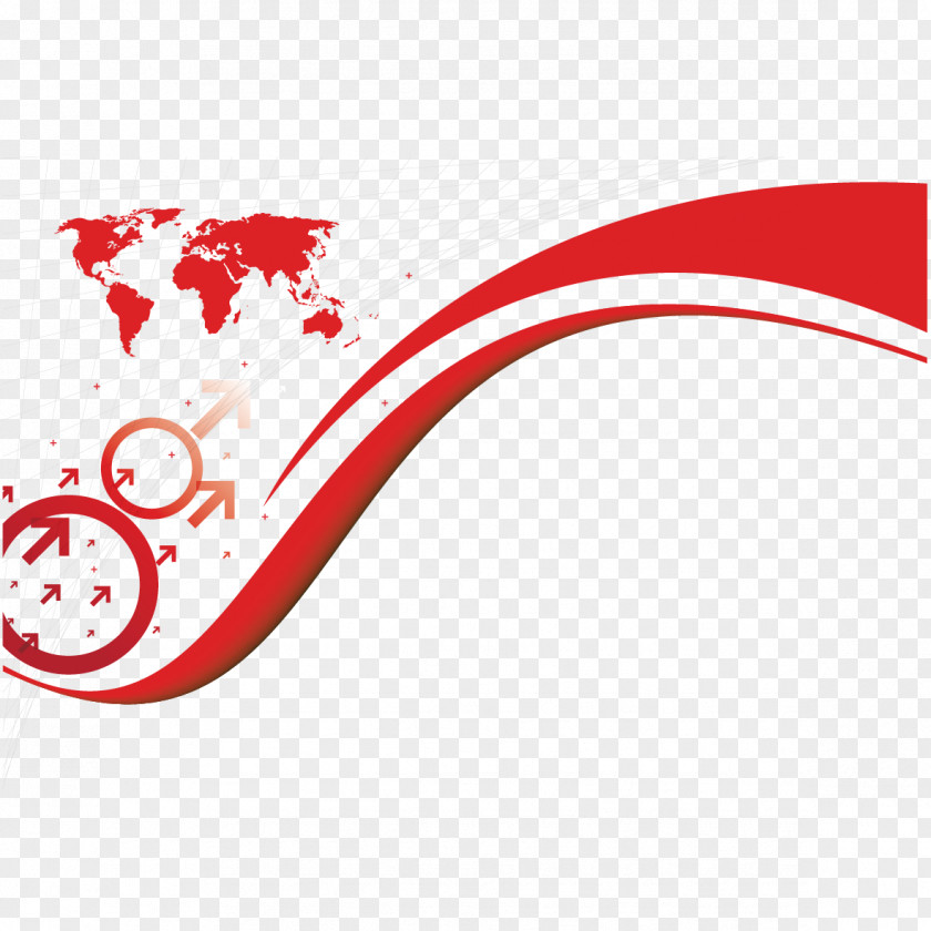 Red Lines And Map Line Abstract Art Clip PNG