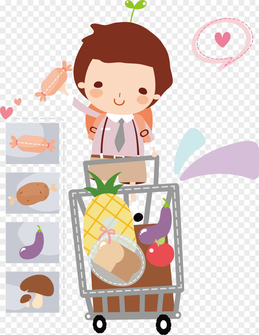 Children's Refrigerator Cartoon Poster Promotional Material Shopping Illustration PNG