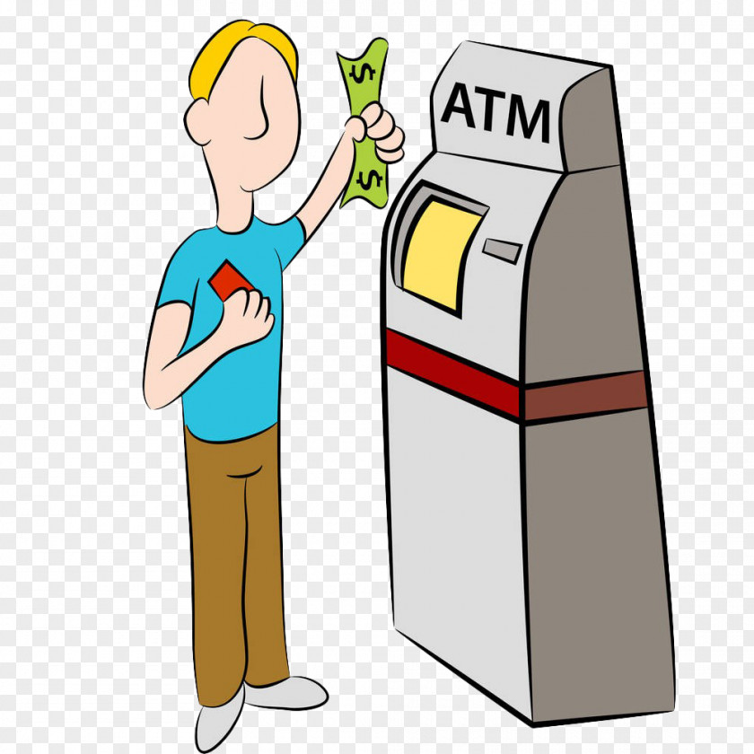 Hand-painted ATM Automated Teller Machine Clip Art PNG