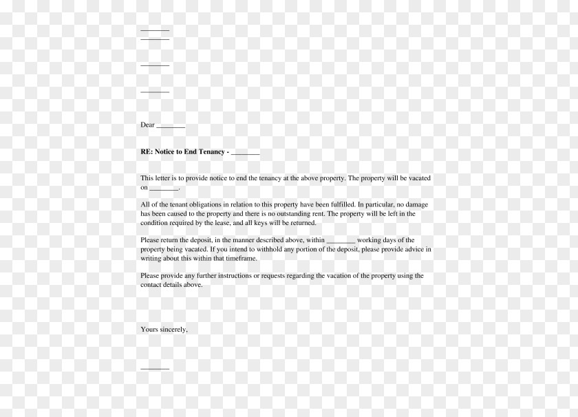 Notice Design Document Letter Lease Landlord Template PNG