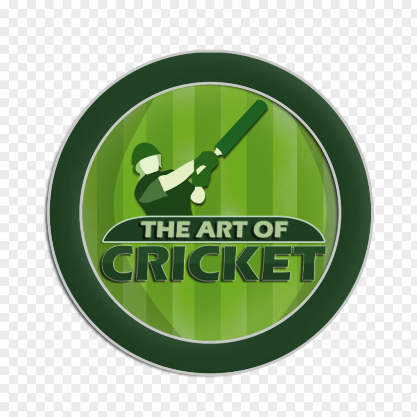 Cricket Batsman Brand Logo Green PNG