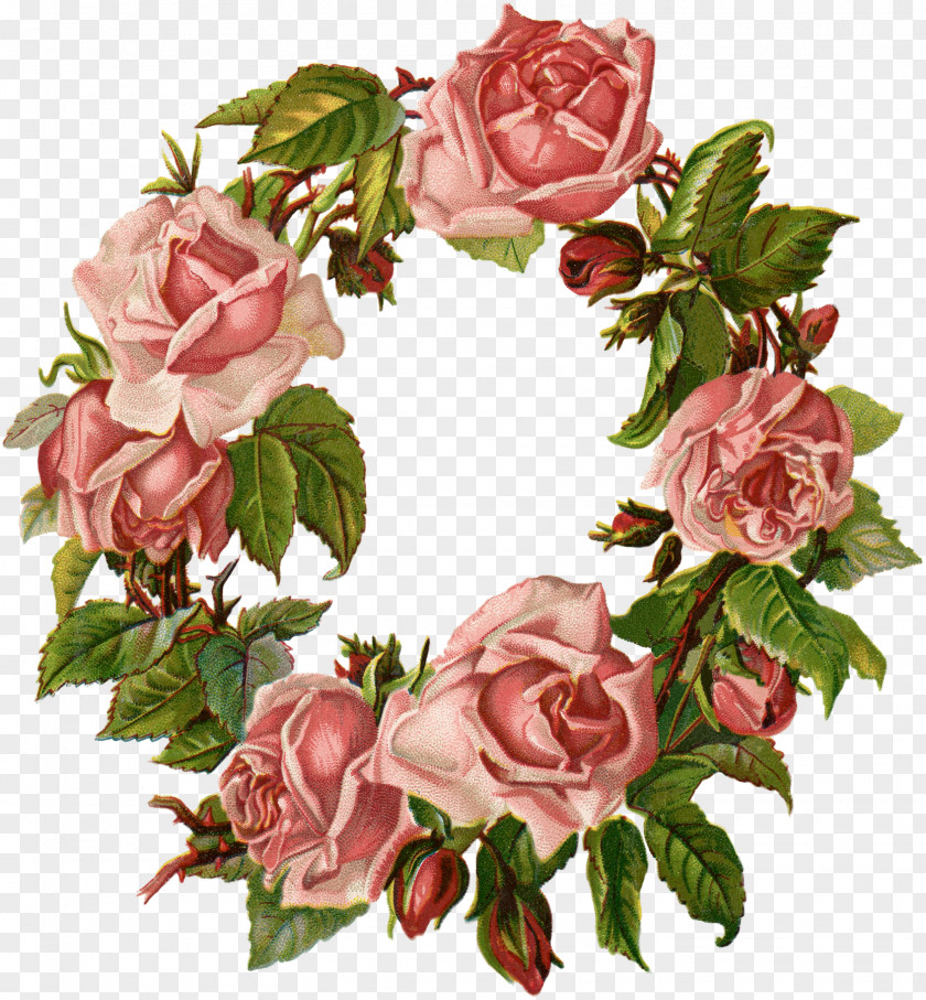 Blue Wreath Cut Flowers Garden Roses Floral Design PNG